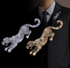 NEW ARRIVAL Crystal Rhinestone Cheetah Suit Lapel Pin Badge for Men Accessories Jewelry