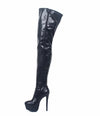 NEW ARRIVAL Made To Order Thigh High Boots Sexy Super High Thin Heel Platform Boots Pointed Toe Zipper Over-the-Knee High Dance Shoes - NansUniqueShop4Men
