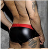Men&#39;s Briefs Faux Leather Jockstrap Thong Stretch Briefs Pouch Underwear Black Low Waist New Male Underwear - NansUniqueShop4Men