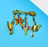 NEW ARRIVAL Vintage Gardening Tools Brooches For Women Shovel Kettle Butterfly Flower Basket Pin Fashion Cute Accessories