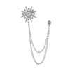 NEW ARRIVAL Rhinestone Star Brooch Crystal Tassel Chain Corsage Suit Coat Badge Lapel Pin for Men