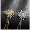 NEW ARRIVAL Rhinestone Star Brooch Crystal Tassel Chain Corsage Suit Coat Badge Lapel Pin for Men