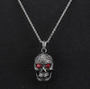 NEW ARRIVAL Men&#39;s Vintage Inspired Flower Skull Necklace Gothic Punk Stainless Steel Pendant Bike Jewelry