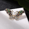 Vintage Rhinestone Pearl Butterfly Jewelry Brooches Pins Enamel Suit Lapel Pin Women Scarf Buckle Dress Coat Sweater Brooch Gift
