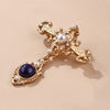 Vintage Cross Brooch for Women or Men Crystal Rhinestone Pearl Pendent Matte Gold Coat Pin Scarf Buckle Corsage Jewelry