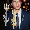 NEW ARRIVAL Vintage Trident Brooch Pin Metal Anchor Long Needle Lapel Pins Men&#39;s Suit
